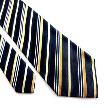 Movie Geoffrey Beene Black Gold Striped Woven Sil… - image 1