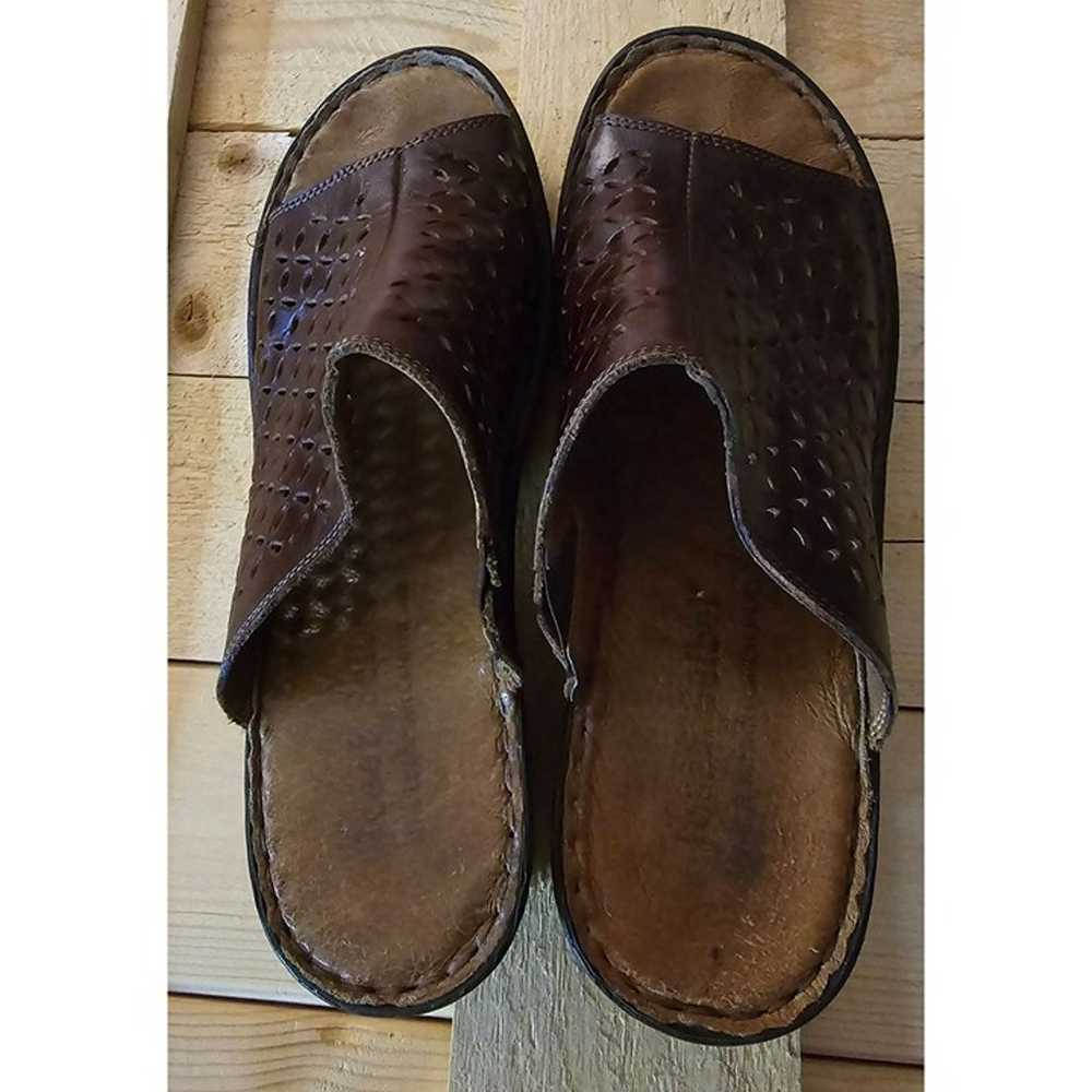 Vintage Josef Seibel Brown Leather Slide Sandals … - image 10