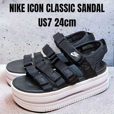 NIKE Icon Classic Sandals 24cm Black Thick Sole - image 1