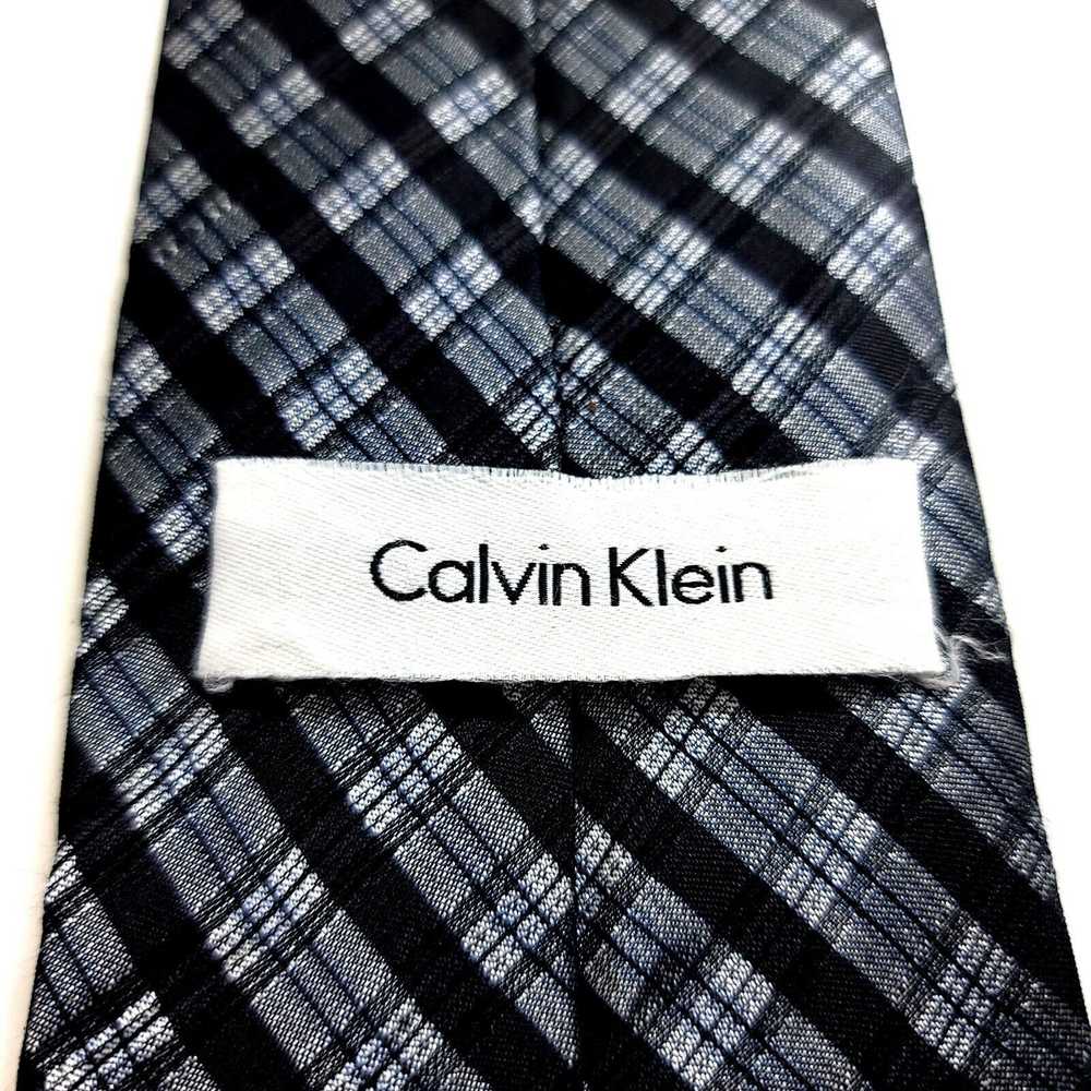 Calvin Klein Calvin Klein Gray Black Plaid Woven … - image 3