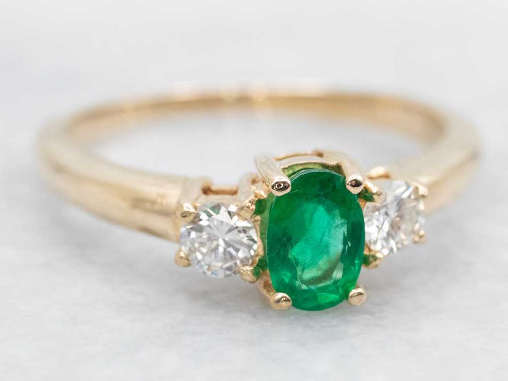 Emerald and Diamond Ring - image 1