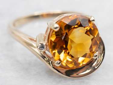 Citrine and Diamond Bypass Ring - image 1