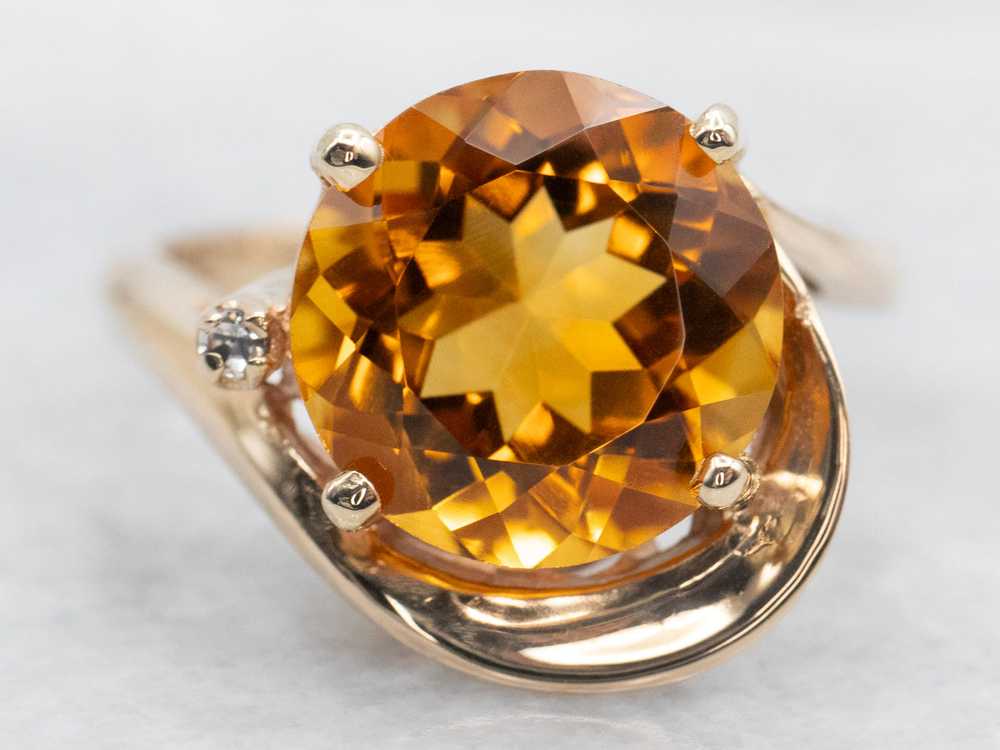 Citrine and Diamond Bypass Ring - image 2