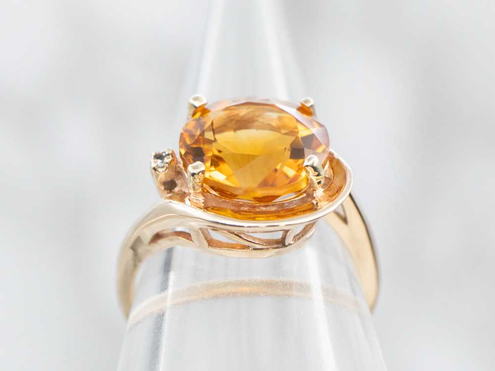 Citrine and Diamond Bypass Ring - image 3