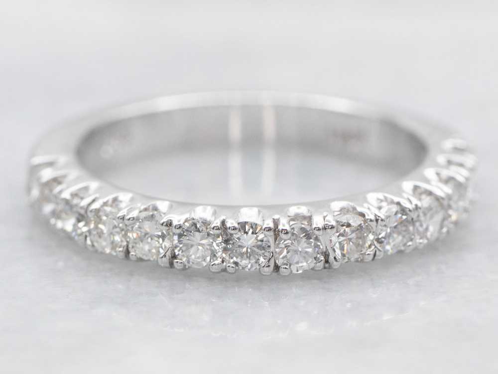 White Gold Diamond Wedding Band - image 1