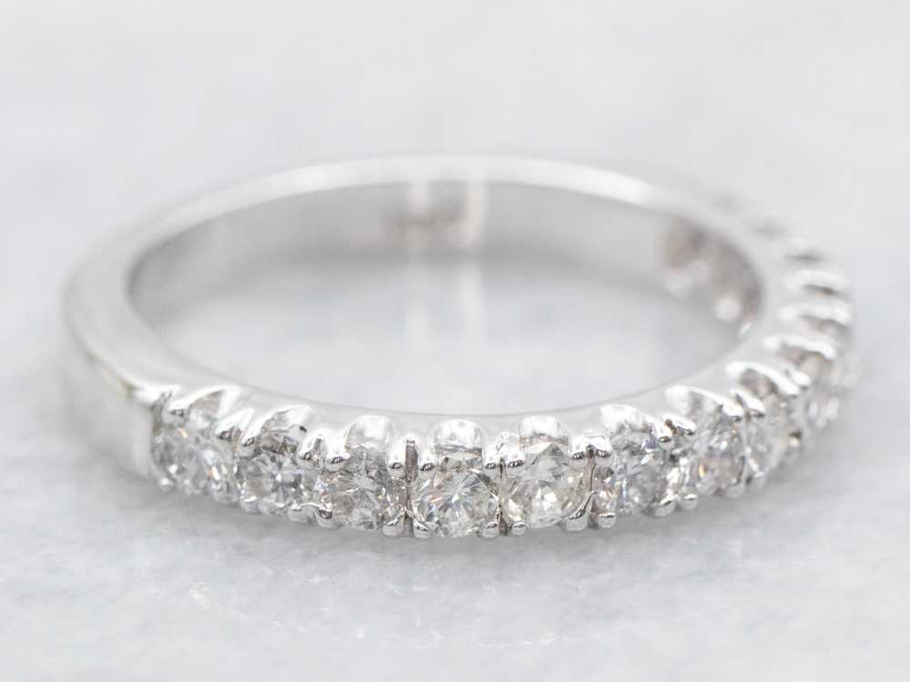 White Gold Diamond Wedding Band - image 2