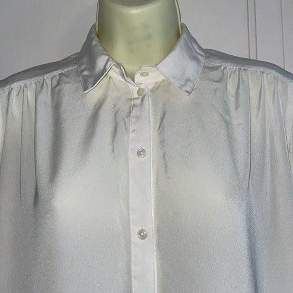 Vtg 70s Alexandria white polyester blouse - image 2