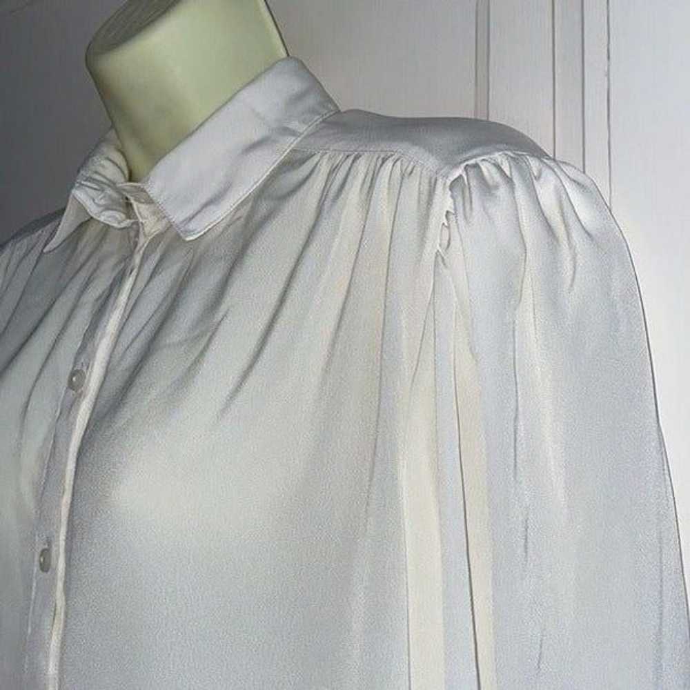 Vtg 70s Alexandria white polyester blouse - image 4