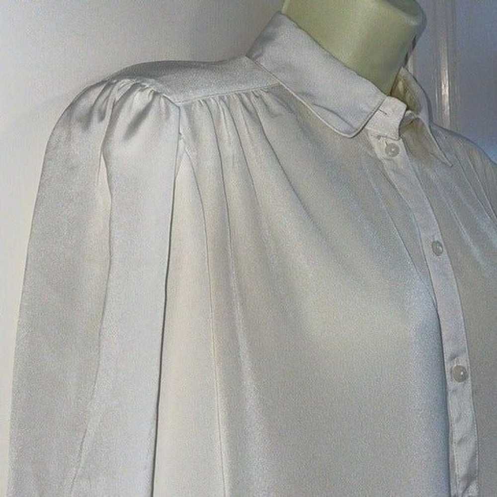 Vtg 70s Alexandria white polyester blouse - image 5