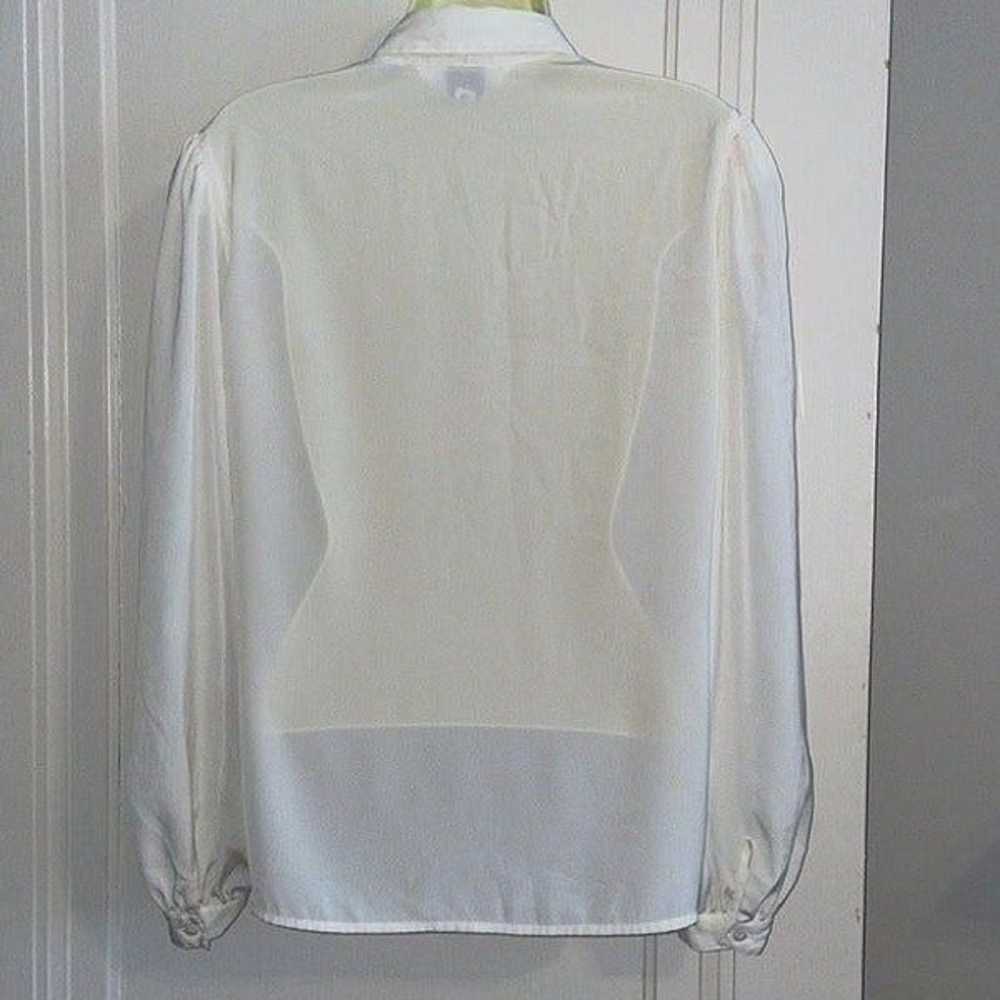 Vtg 70s Alexandria white polyester blouse - image 6