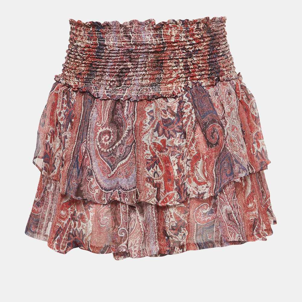 Isabel Marant Purple Multicolor Smocked Zelia Min… - image 1