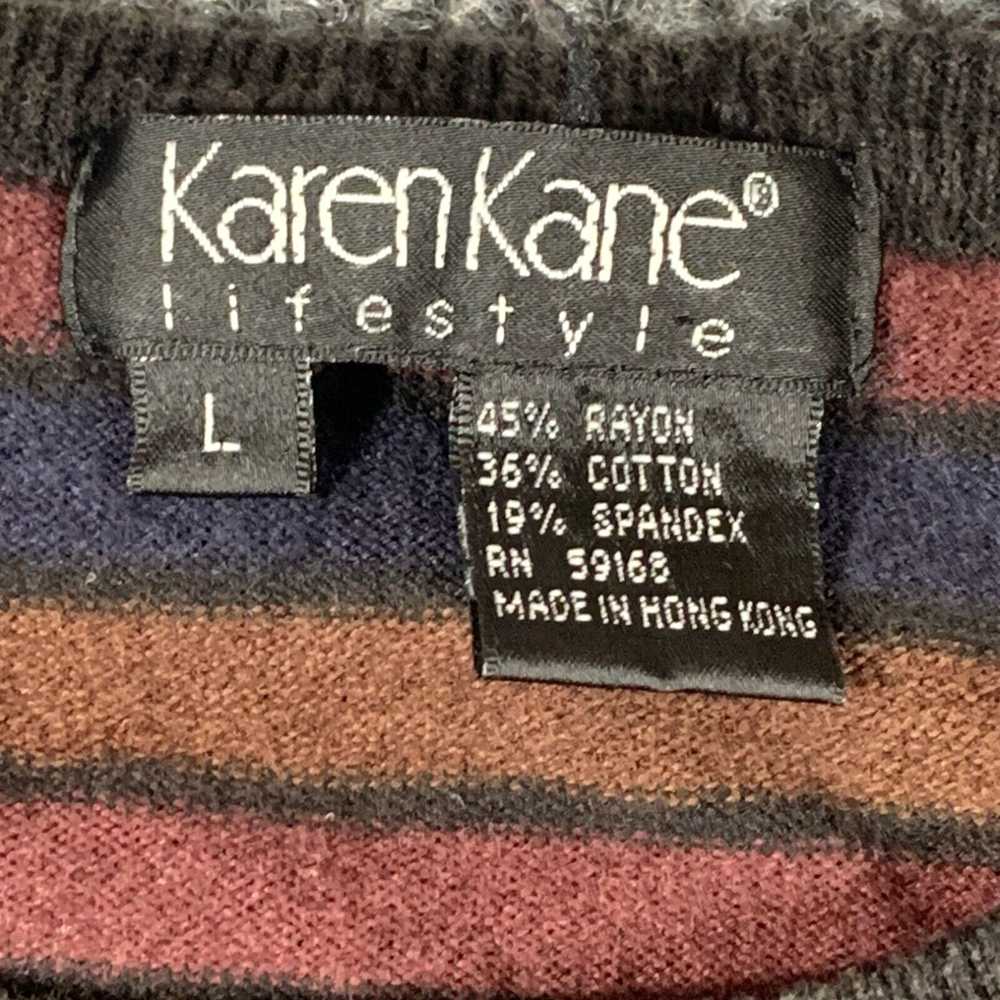 Vintage VTG Karen Kane Sweater Womens L Brown Str… - image 3