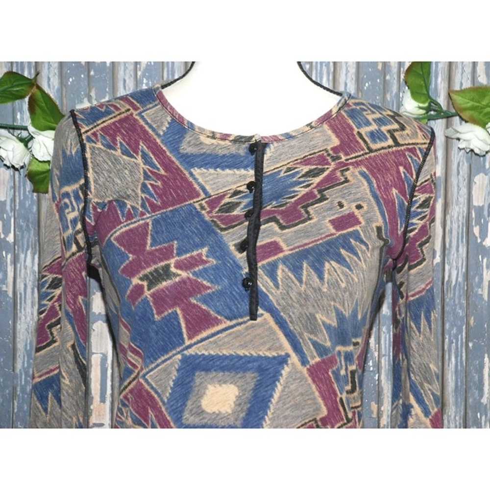 Vintage Aztec Ralph Lauren Ladies Knit Top Size M… - image 2