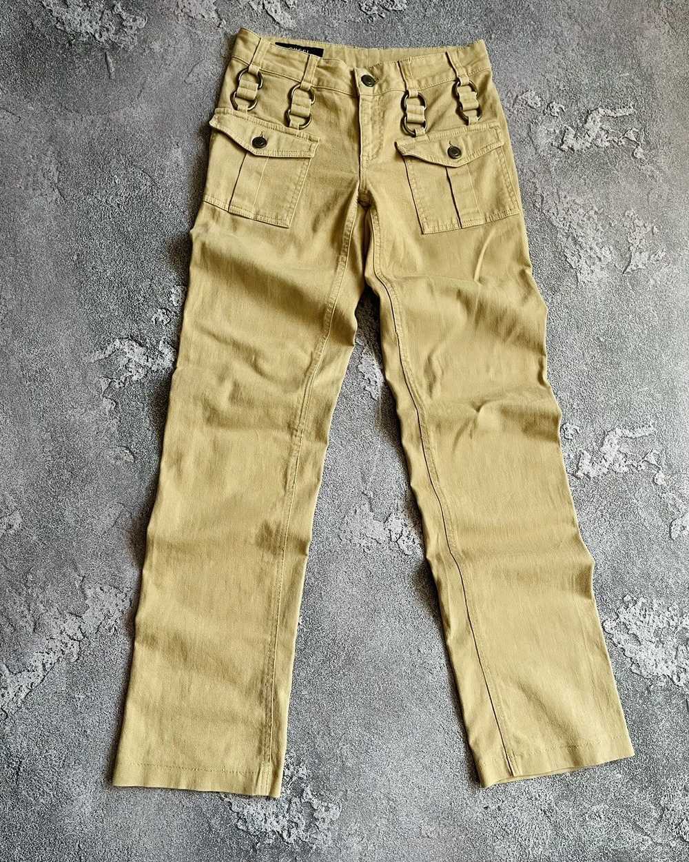 Gucci Vintage Gucci Metal GG Logo Cotton Pants Si… - image 1