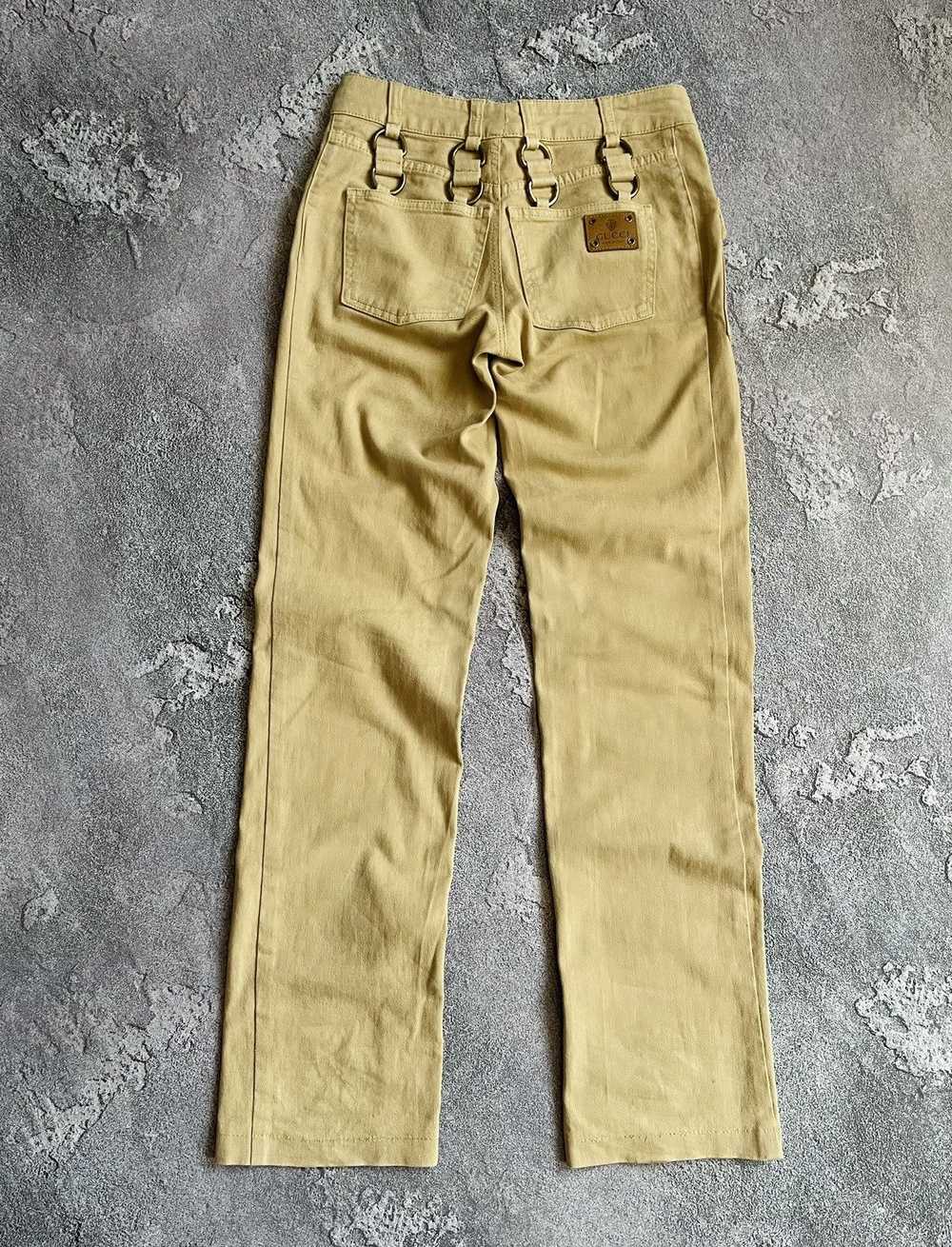 Gucci Vintage Gucci Metal GG Logo Cotton Pants Si… - image 3