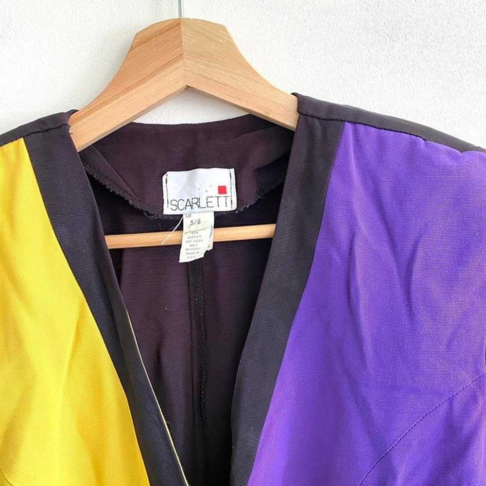 SCARLETT YELLOW PURPLE 80’S VINTAGE STRUCTURED TO… - image 6