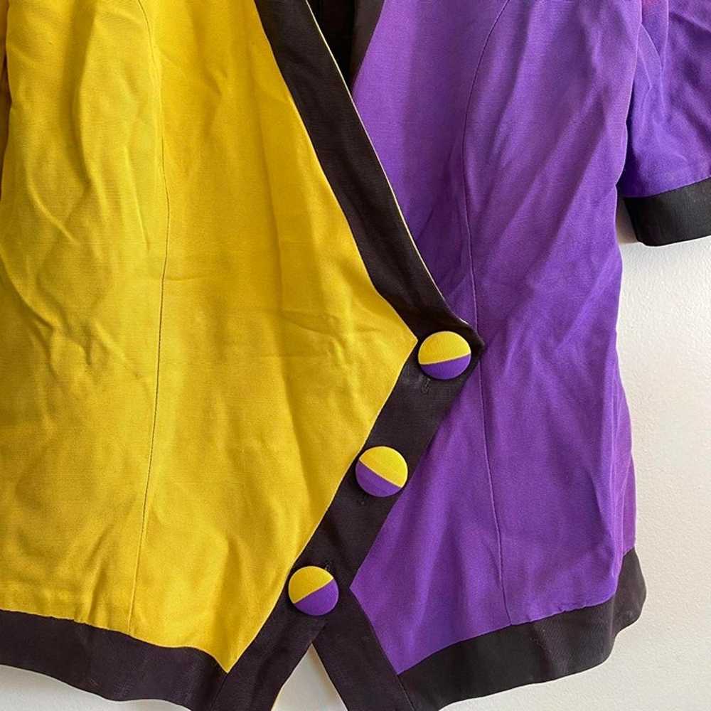 SCARLETT YELLOW PURPLE 80’S VINTAGE STRUCTURED TO… - image 7