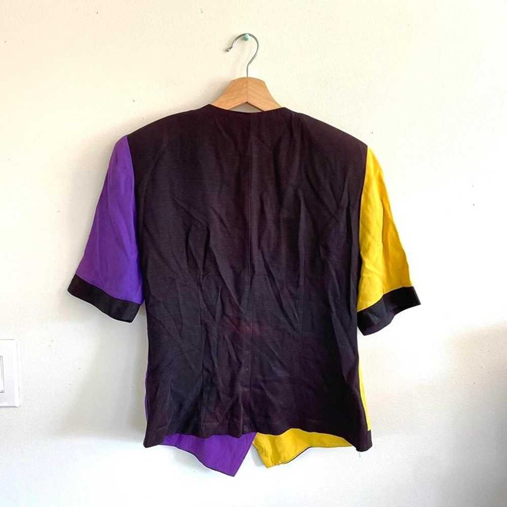 SCARLETT YELLOW PURPLE 80’S VINTAGE STRUCTURED TO… - image 8