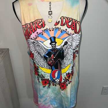 Upcycled Grateful Dead Tie Dye Graphic Band Tee