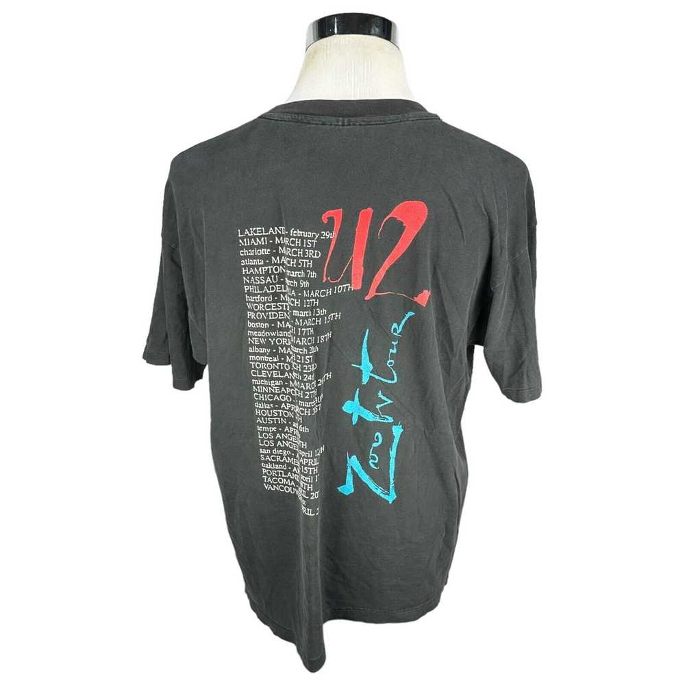 Hanes Vintage U2 Zoo TV Tour T-Shirt Mens XL Blac… - image 4