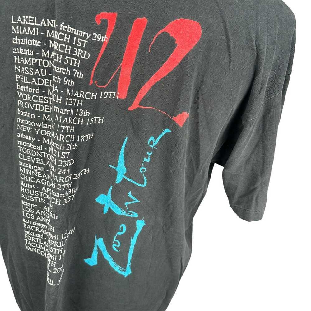 Hanes Vintage U2 Zoo TV Tour T-Shirt Mens XL Blac… - image 5