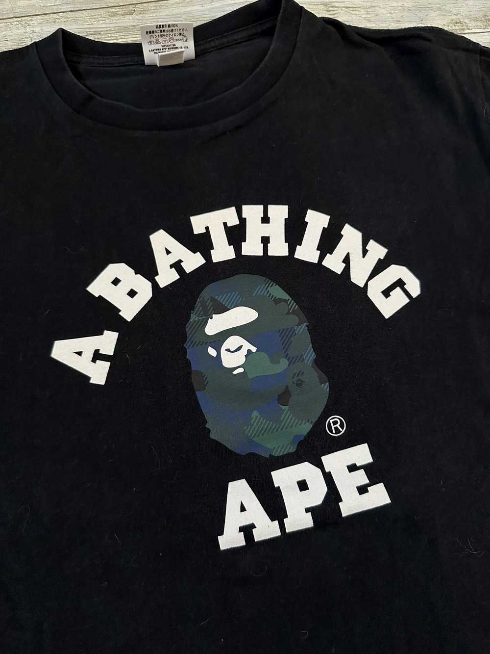 Bape Bape Check Camo College Tee - image 1