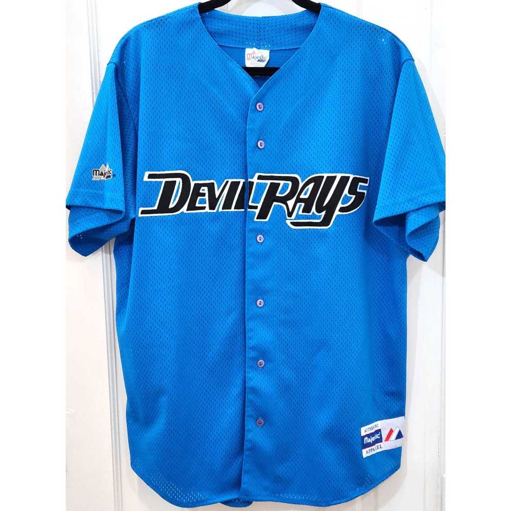 Majestic Tampa Bay Devil Rays 90s Majestic SKY bl… - image 1