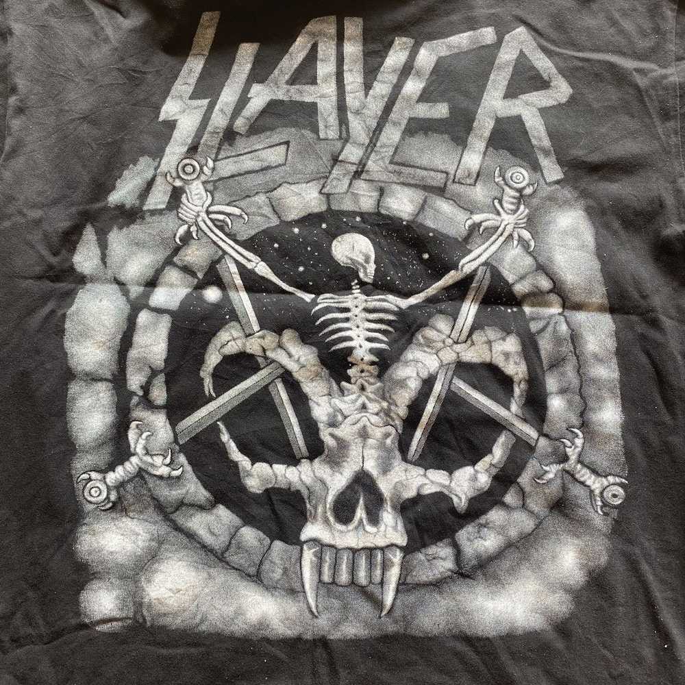 Band Tees × Slayer × Vintage 1996 RARE Slayer (gr… - image 3