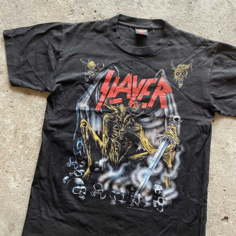 Band Tees × Slayer × Vintage 1996 RARE Slayer (gr… - image 4