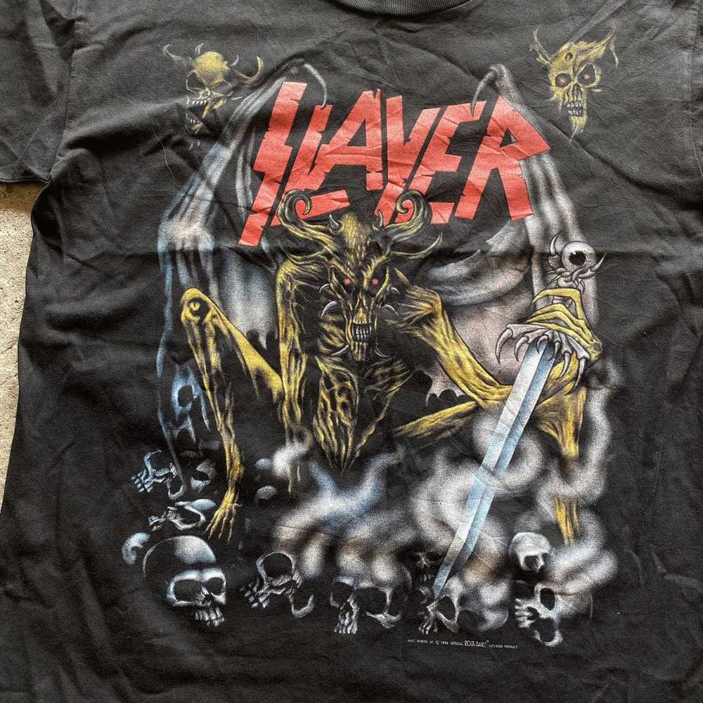 Band Tees × Slayer × Vintage 1996 RARE Slayer (gr… - image 5