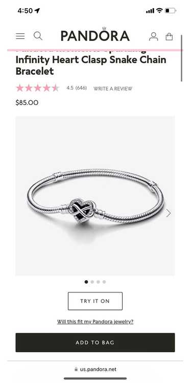 pandora Pandora infinity heart bracelet