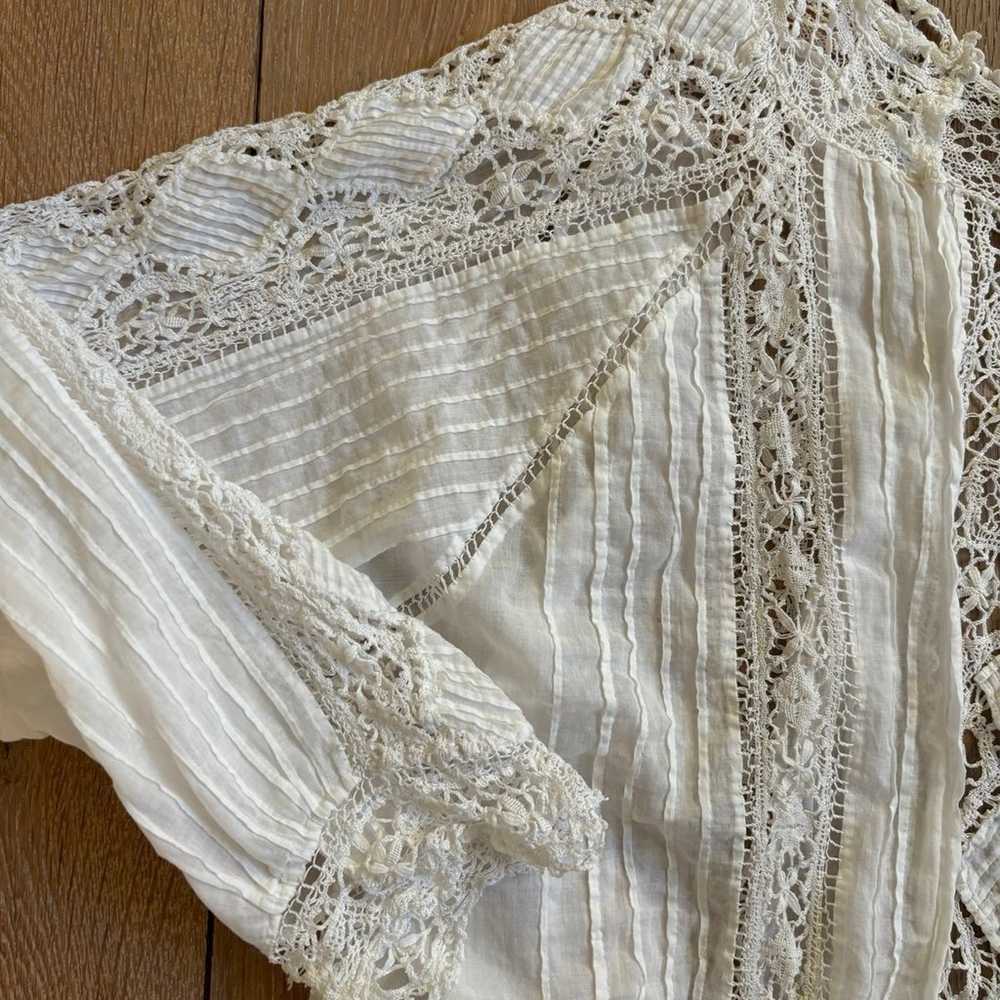 Antique French Lawn Cotton and Lace Blouse - image 11