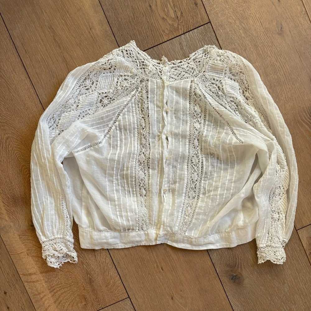 Antique French Lawn Cotton and Lace Blouse - image 9