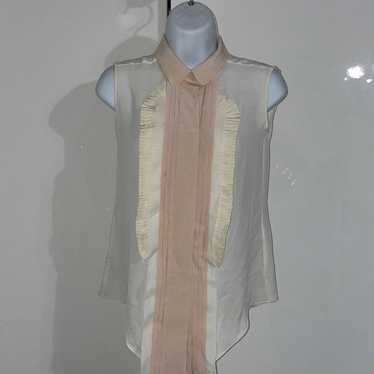 Gorgeous vintage Chloe silk sleeveless pink and cr