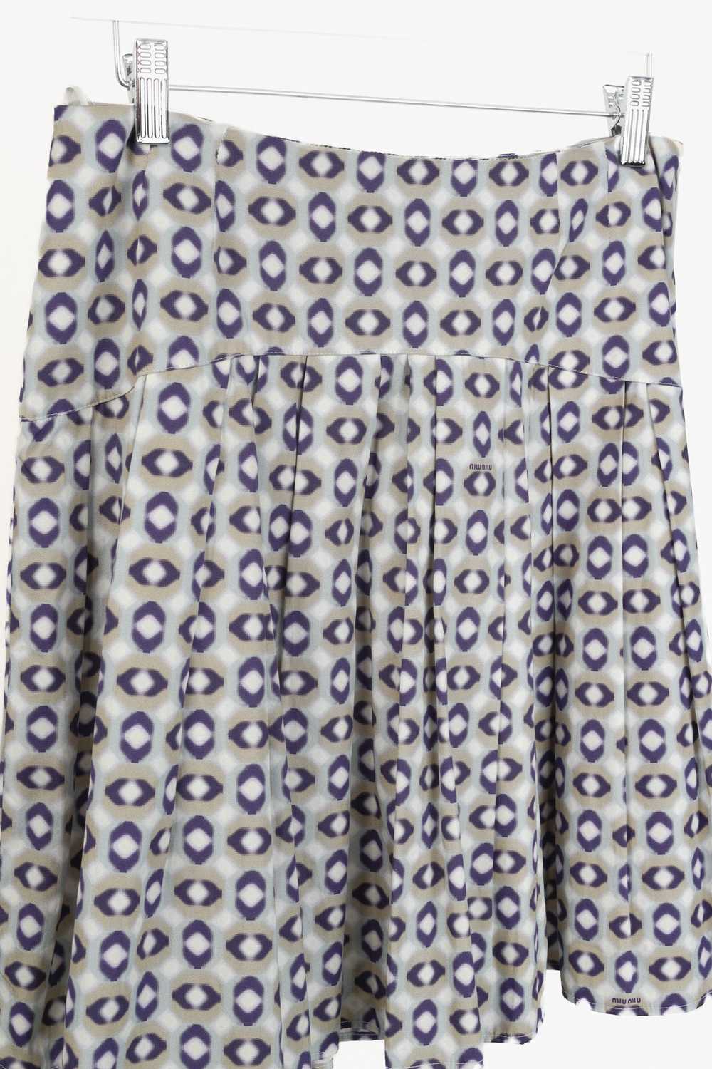 Miu Miu Miu Miu 2007 Taupe Geometric Print Skirt - image 3