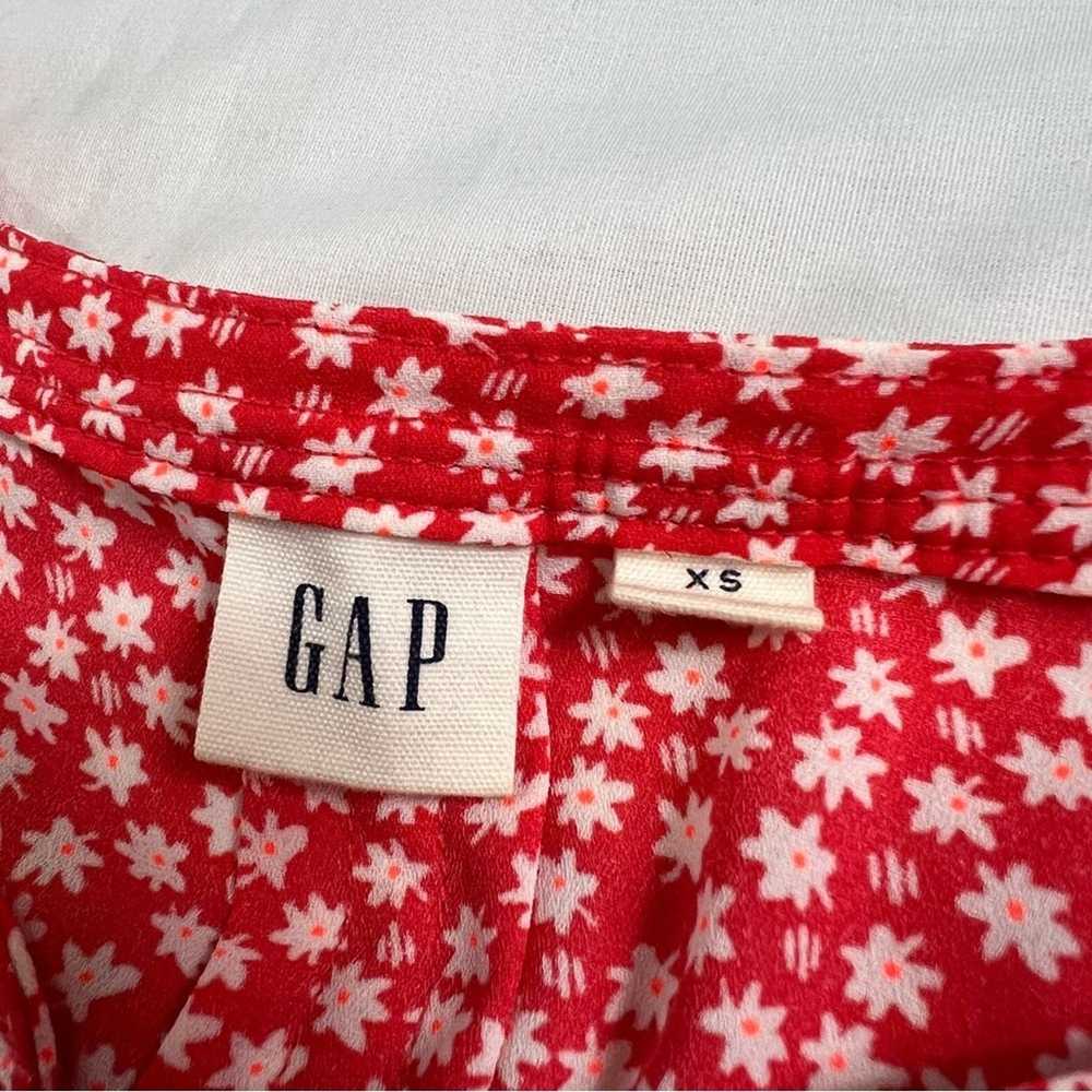 Gap GAP Women's XS Red Dress V-Neck Floral Print … - image 2