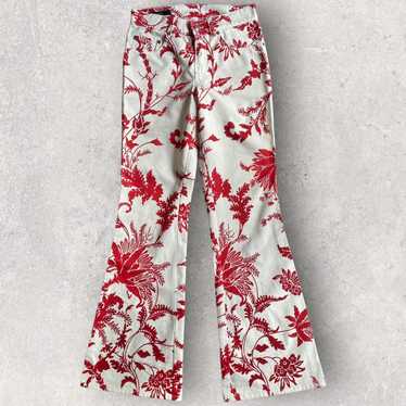 Gucci × Tom Ford SS 2000 Floral Print Flare Denim… - image 1