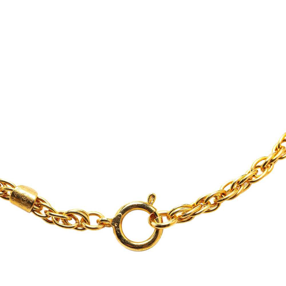 Gold Chanel Gold Plated CC Logo Pendant Necklace - image 2