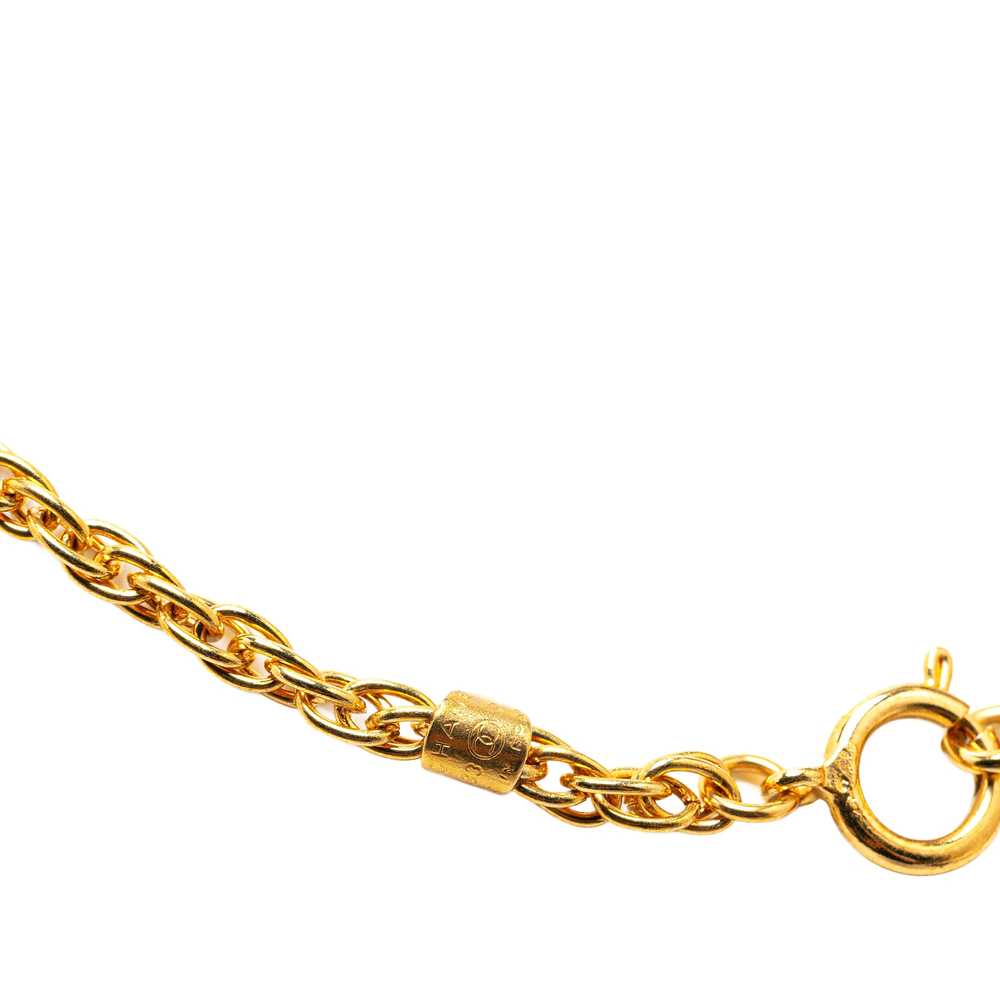 Gold Chanel Gold Plated CC Logo Pendant Necklace - image 3