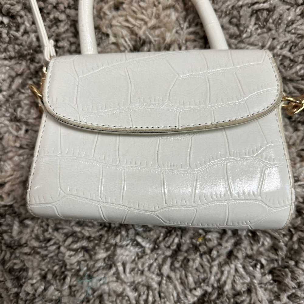 VTG White Faux Vegan Leather Crocodile Alligator … - image 2