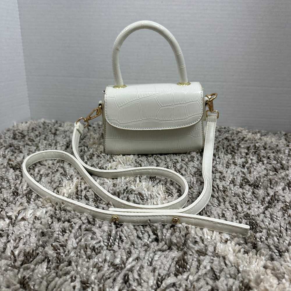 VTG White Faux Vegan Leather Crocodile Alligator … - image 3