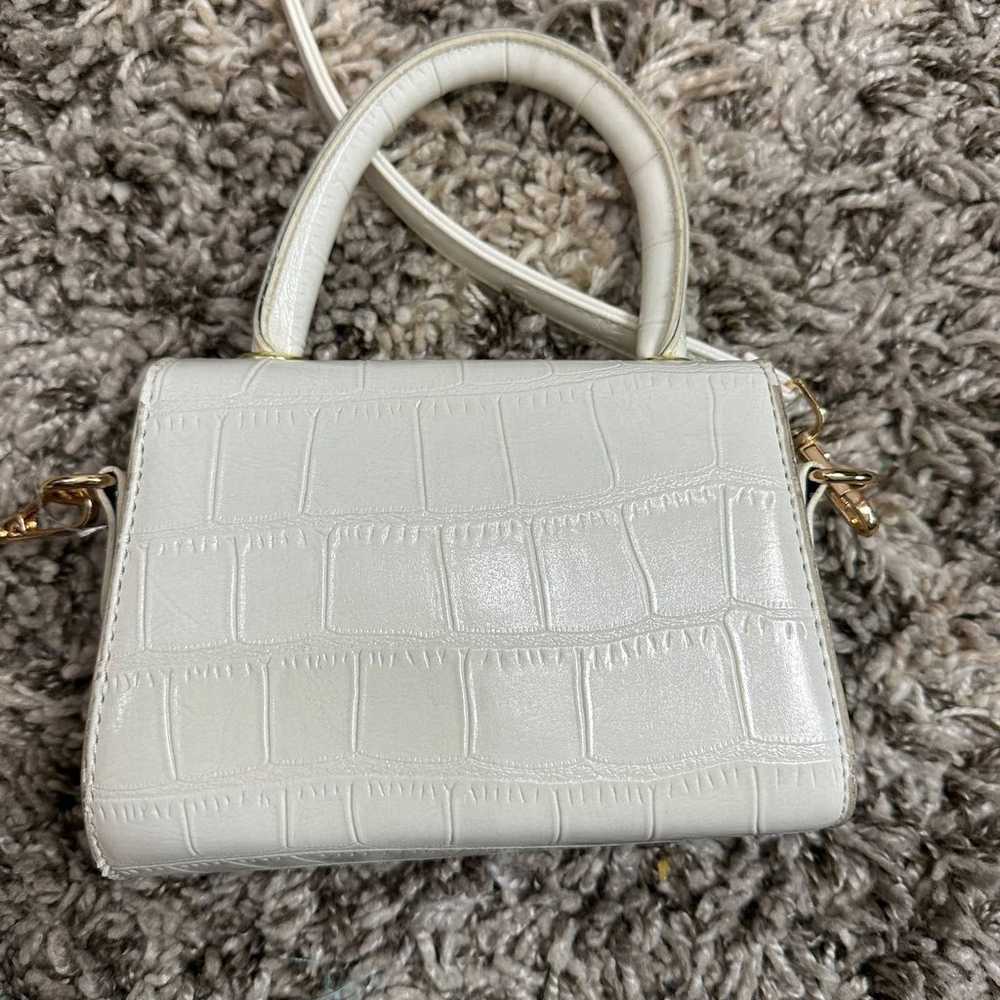 VTG White Faux Vegan Leather Crocodile Alligator … - image 4