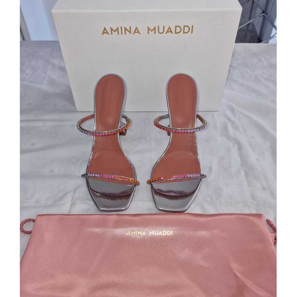 Amina Muaddi Gilda leather heels - image 3