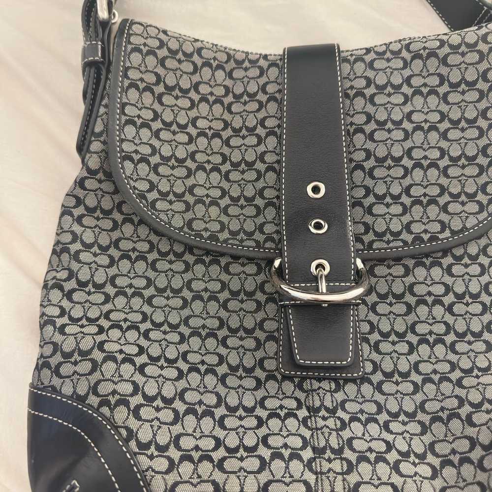 Coach black and gray monogram bag - image 4