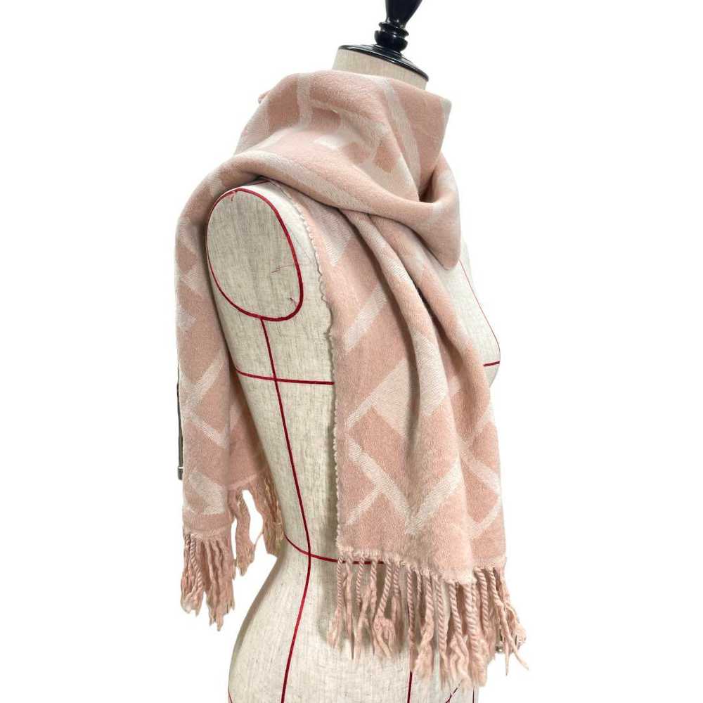 Fendi Wool 100% Stole Shawl Zucca Pink Fringe 30c… - image 2