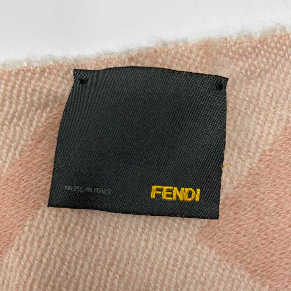 Fendi Wool 100% Stole Shawl Zucca Pink Fringe 30c… - image 6