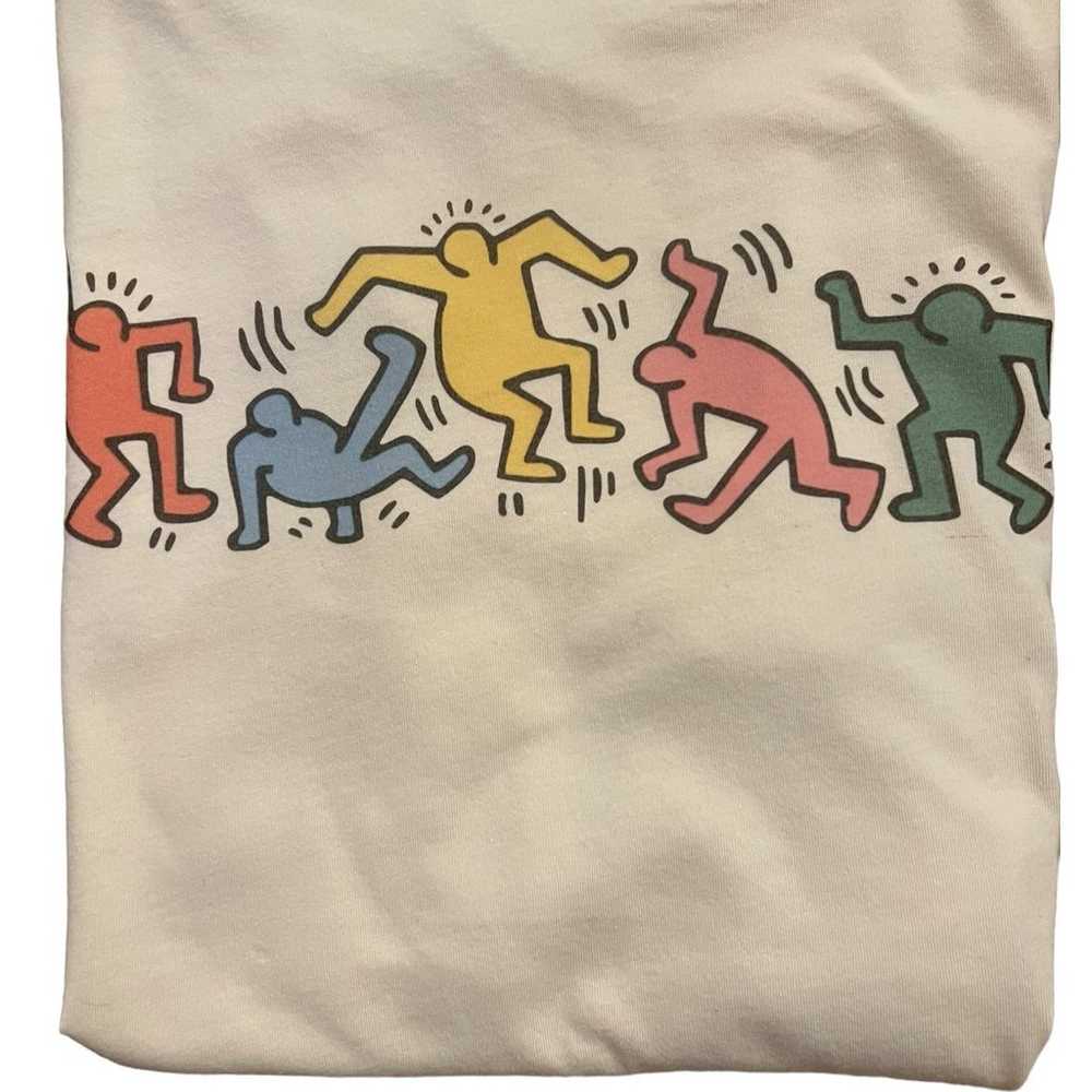 Vintage Style Dancing Men Keith Haring Grapgic Ts… - image 2