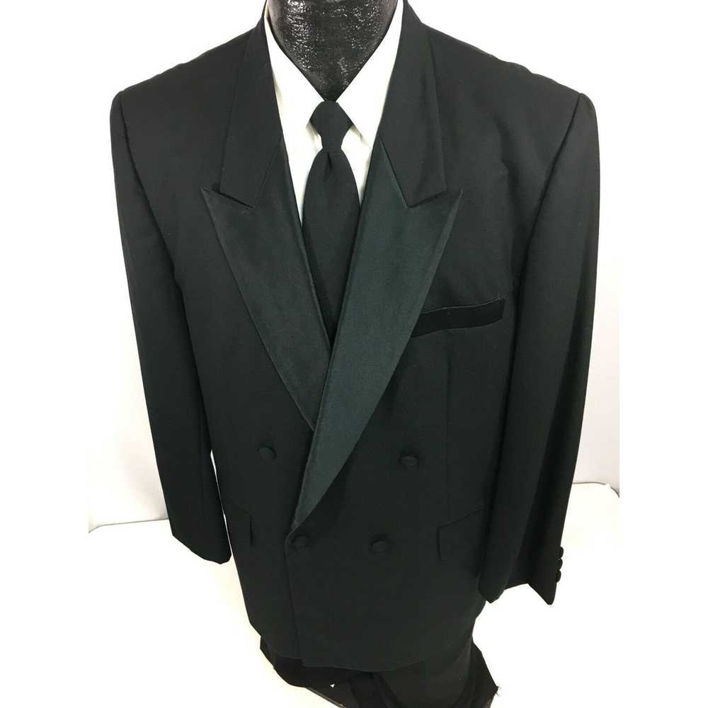 Unkwn Vtg BESPOKE Black Double Breasted Rockabill… - image 2