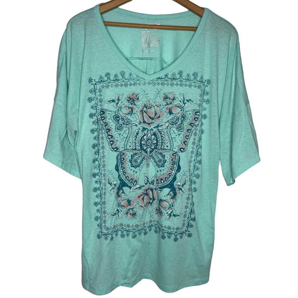 Walmart Terra & Sky Butterfly Shirt - image 1