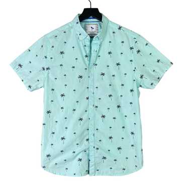 Other Denim & Flower Palm Tree Shirt M Button Dow… - image 1